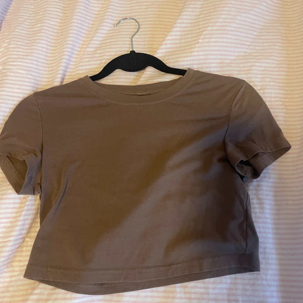 brown crop top